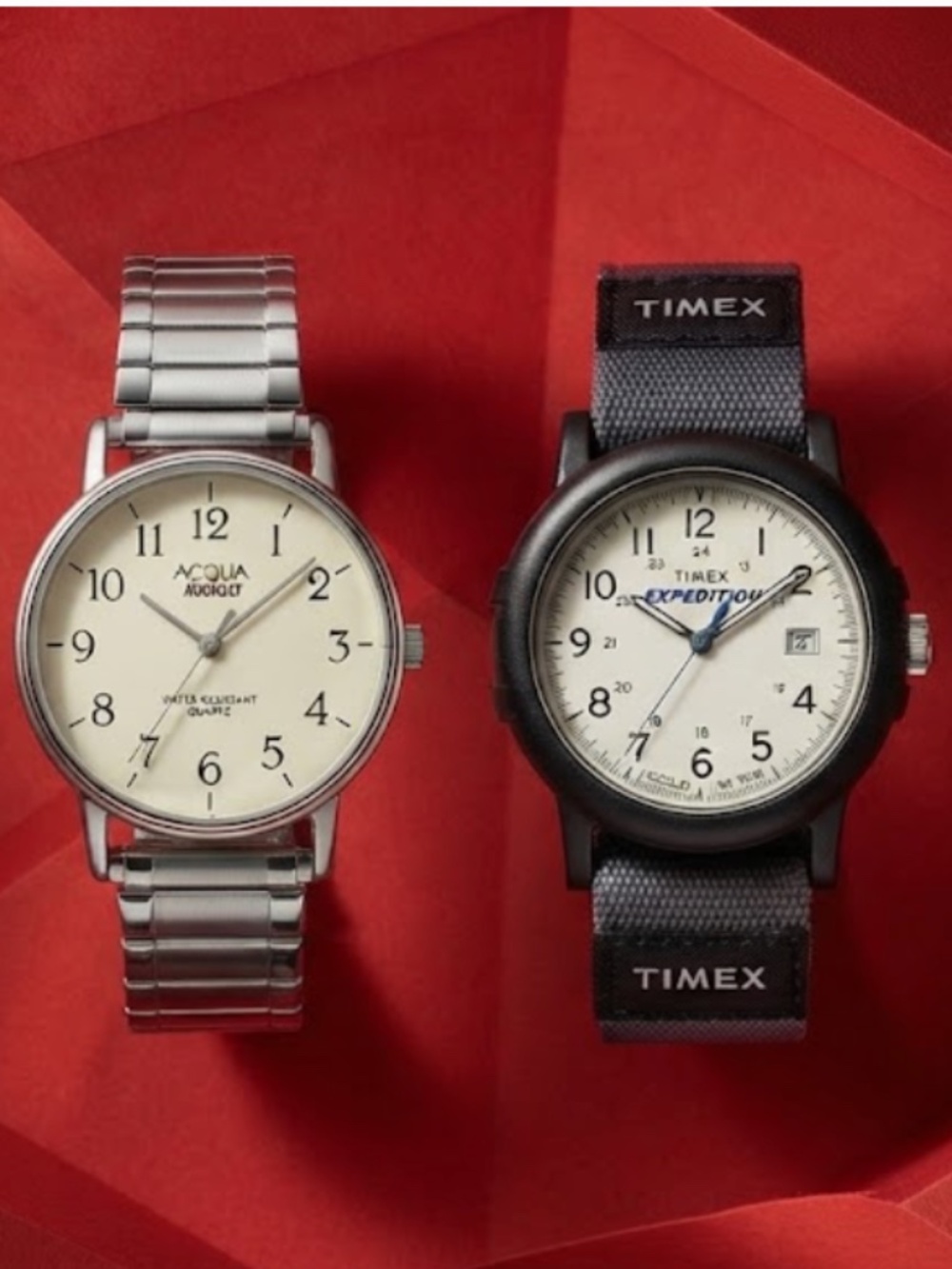 Unisex Vintage Lot of 2 Functional Timex & Acqua Indiglo Watches
